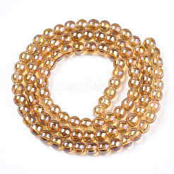 Electroplate Transparent Glass Beads Strands&nbsp;GLAA-T032-T4mm-AB08