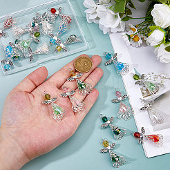 21Pcs 7 Colors Electroplate Glass Bead Pendants&nbsp;PALLOY-FH00162