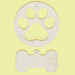 2 Styles Unfinished Blank Wooden Big Pendants Kit&nbsp;WOOD-CP0001-16