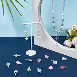 70Pcs 7 Colors Two Tone Cross Acrylic Connector Charms&nbsp;PALLOY-PH01848