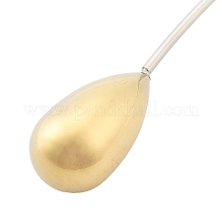 304 Stainless Steel Teardrop Pendant Open Cuff Necklaces for Women&nbsp;NJEW-R003-02GP-01