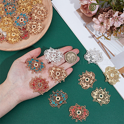 36Pcs 6 Colors Alloy Connector Cabochon Settings&nbsp;FIND-PH0061-67
