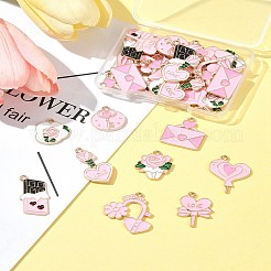 36Pcs 9 Styles Valentine's Day Theme Alloy Enamel Pendants&nbsp;ENAM-FS0002-52