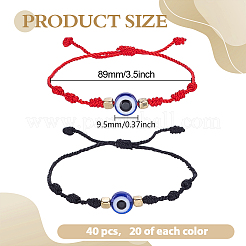 40Pcs 2 Colors Adjustable Acrylic Beaded Bracelets&nbsp;BJEW-GO0001-39