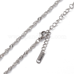 Non-Tarnish 304 Stainless Steel Singapore Chain Necklace for Men Women&nbsp;NJEW-K245-013B