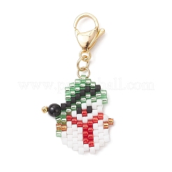 Christmas Themed Glass Seed Beaded Pendant Decorations&nbsp;HJEW-MZ00341-03