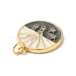 Rack Plating Brass Micro Pave Clear Cubic Zirconia Pendants&nbsp;KK-H431-13G