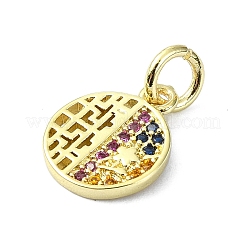 Brass Micro Pave Colorful Cubic Zirconia Pendants&nbsp;KK-H475-18G-03