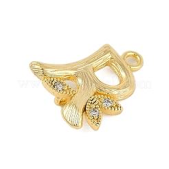 Brass Crystal Rhinestone Letter Links Connector Charms&nbsp;KK-S395-06G-R