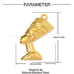 304 Stainless Steel Pendants&nbsp;STAS-OY008-38G