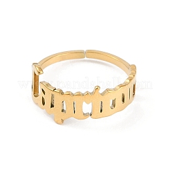 Ion Plating(IP) 304 Stainless Steel Constellation Open Cuff Ring for Women&nbsp;RJEW-C097-01G-04