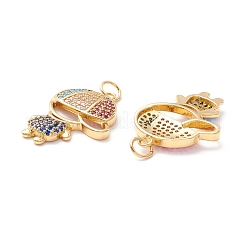 Brass Micro Pave Colorful Cubic Zirconia Pendants&nbsp;ZIRC-Z019-39G-NR