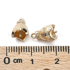 Brass with K9 Glass Pinch Bails&nbsp;KK-Z031-04KCG