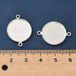 Flat Round Brass Connector Cabochon Settings&nbsp;X-KK-K414-13B-S