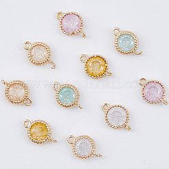 10Pcs 5 Colors Brass Pave Cubic Zirconia Connector Charms&nbsp;KK-DC0002-65