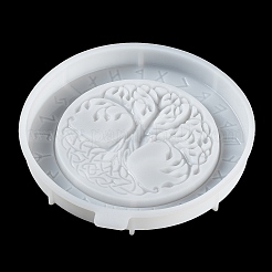 Flat Round with Tree of Life & Runes DIY Wall Decoration Silicone Molds&nbsp;LS-SIL-F007-04