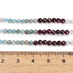 Gradient Color Natural Garnet & Quartz Crystal & Apatite Beads Strands&nbsp;GG-CBA1668-A05-3mm