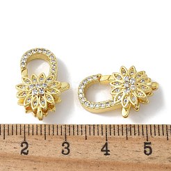 Brass Micro Pave Cubic Zirconia Lobster Claw Clasps&nbsp;KK-F893-05G