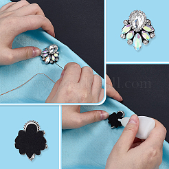 Glass Rhinestone Embroidery Sew on Ornament Accessories&nbsp;PATC-WH0021-070B