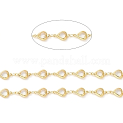 Heart Handmade Brass Glass Link Chains&nbsp;CHC-M024-04G-03