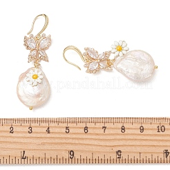 Natural Baroque Pearl Keshi Pearl Dangle Earrings&nbsp;EJEW-JE07241