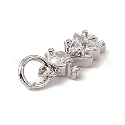 Brass Micro Pave Cubic Zirconia Charms&nbsp;ZIRC-F132-22P
