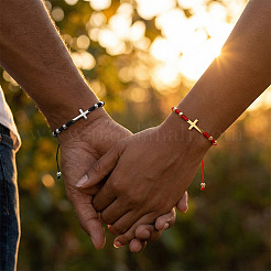 2Pcs Cross 304 Stainless Steel Link Bracelets&nbsp;BP8988-4