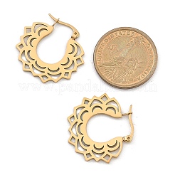 304 Stainless Steel Flower Stud Earrings for Women&nbsp;EJEW-Q009-03B-G
