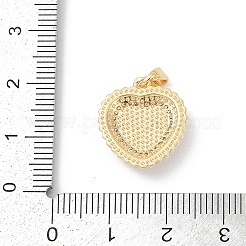 Brass Micro Pave Clear Cubic Zirconia Pendants&nbsp;KK-R213-12G
