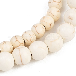 2Pcs 2 Styls Synthetic Magnesite & Turquoise Round Beads Stretch Bracelets&nbsp;BJEW-JB12399