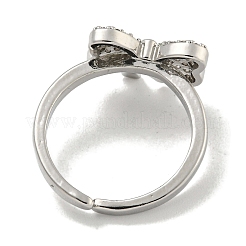 Brass Micro Pave Cubic Zirconia Cuff Ring&nbsp;RJEW-E296-06P