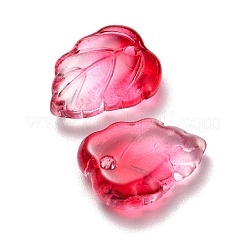 Autumn Theme Two-Tone Transparent Glass Charms&nbsp;GLAA-YW0001-53D