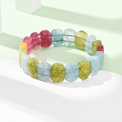 Dyed Natural White Jade Beaded Stretch Bracelets for Unisex&nbsp;G-K303-01K-04