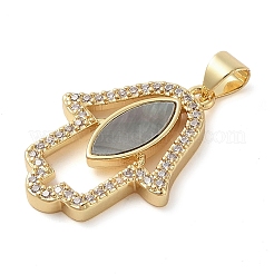 Brass Micro Pave Clear Cubic Zirconia Pendants&nbsp;KK-I712-60G-01