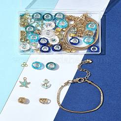 DIY Marine Theme Resin & Alloy Enamel Bead European Bracelet Making Kits&nbsp;DIY-FS0006-87