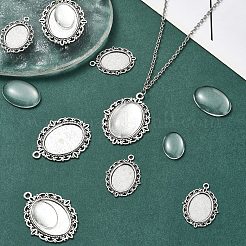 DIY Oval Dome Alloy Pendant Making Kits&nbsp;DIY-YW0010-14