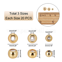 60Pcs 3 Style Brass Beads&nbsp;KK-PH0003-84