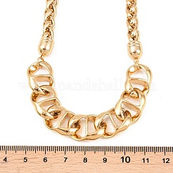 304 Stainless Steel Twisted Oval Link Wheat Chain Necklaces for Women&nbsp;NJEW-T020-04G