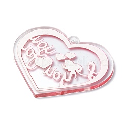 Valentine's Day Transparent Acrylic Pendant&nbsp;OACR-A025-02G