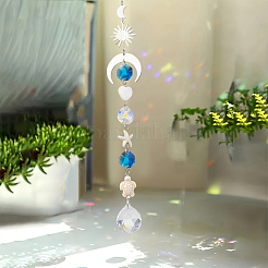 3Pcs Glass Round & Octagonal Beads Hanging Suncatchers&nbsp;HJEW-CN0001-40