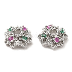 Brass Micro Pave Colorful Cubic Zirconia Bead Caps&nbsp;KK-F860-77P