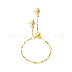 Adjustable Brass Cable Chains Finger Rings&nbsp;RJEW-TA00237