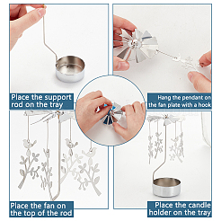 Stainless Steel Spinning Rotary Candle Holder Stand&nbsp;DIY-WH0304-976B