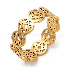 Hollow Out Star 304 Stainless Steel Finger Rings for Women&nbsp;LS-RJEW-G353-04G