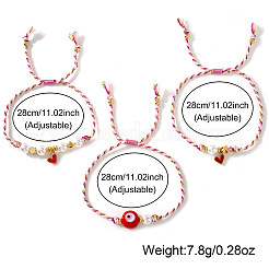3Pcs Handmade Brass Enamel Charm Bracelets&nbsp;OI2276-10