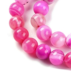 Natural Striped Agate/Banded Agate Beads Strands&nbsp;G-H037-A02-02