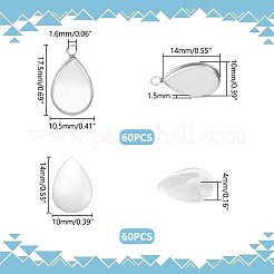 DIY Blank Teardrop 304 Stainless Steel Pendant Making Kits&nbsp;DIY-UN0056-04