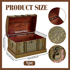 Retro Wood Jewelry Set Storage Organizer Boxes with Clasps&nbsp;CON-WH0115-96A