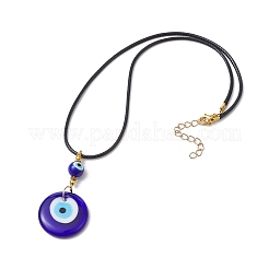 Evil Eye Lampwork Pendant Necklace&nbsp;NJEW-JN04504-01