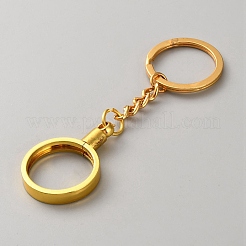 Flat Round Alloy Coin Holder Keychains&nbsp;AJEW-WH0596-389G